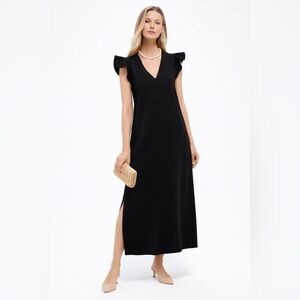 TUCKERNUCK POMANDER PLACE Black Flutter Sleeve Miko Dress Maxi Size XXL $168